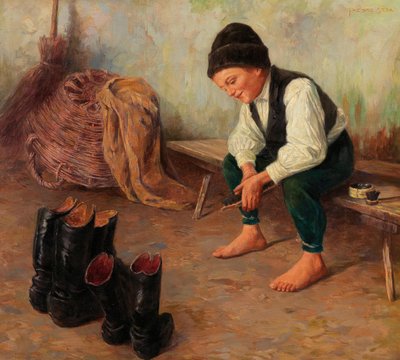 The Shoe Cleaner by Géza Peske
